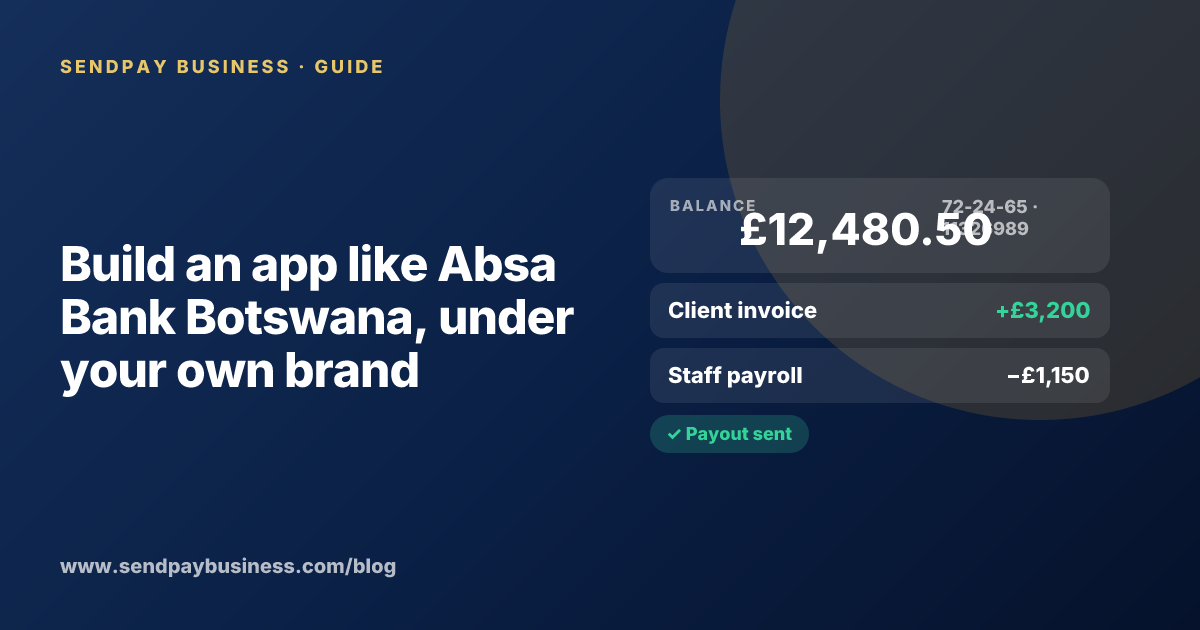 A founder planning a digital account app with a branded card like Absa Bank Botswana