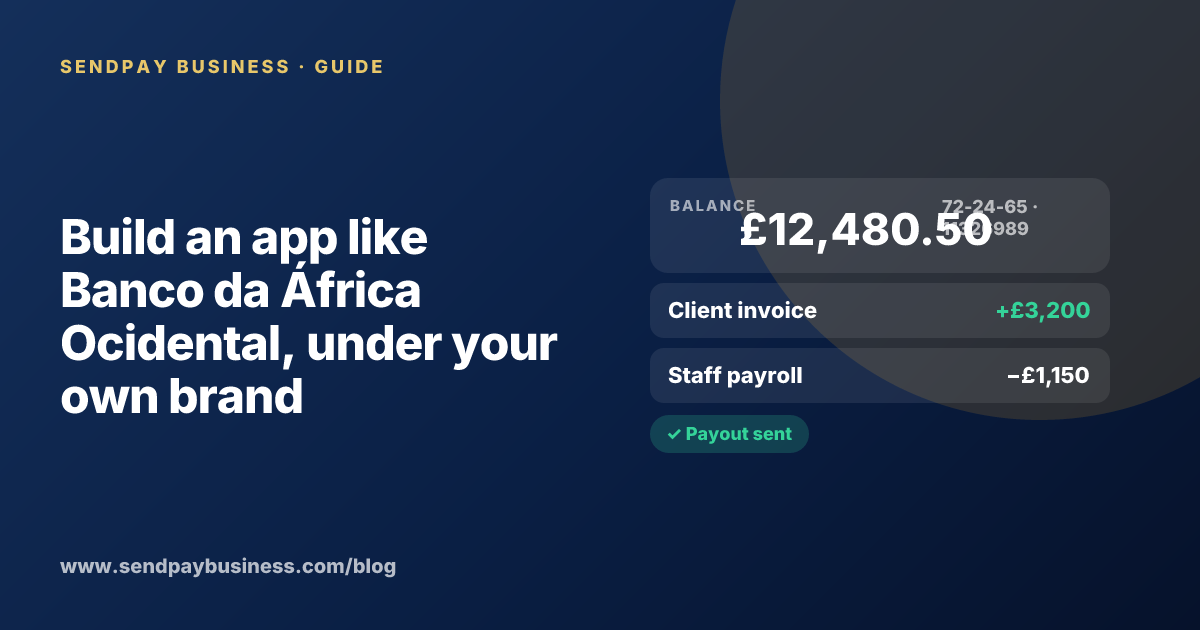 A founder planning a digital account app with a branded card like Banco da África Ocidental