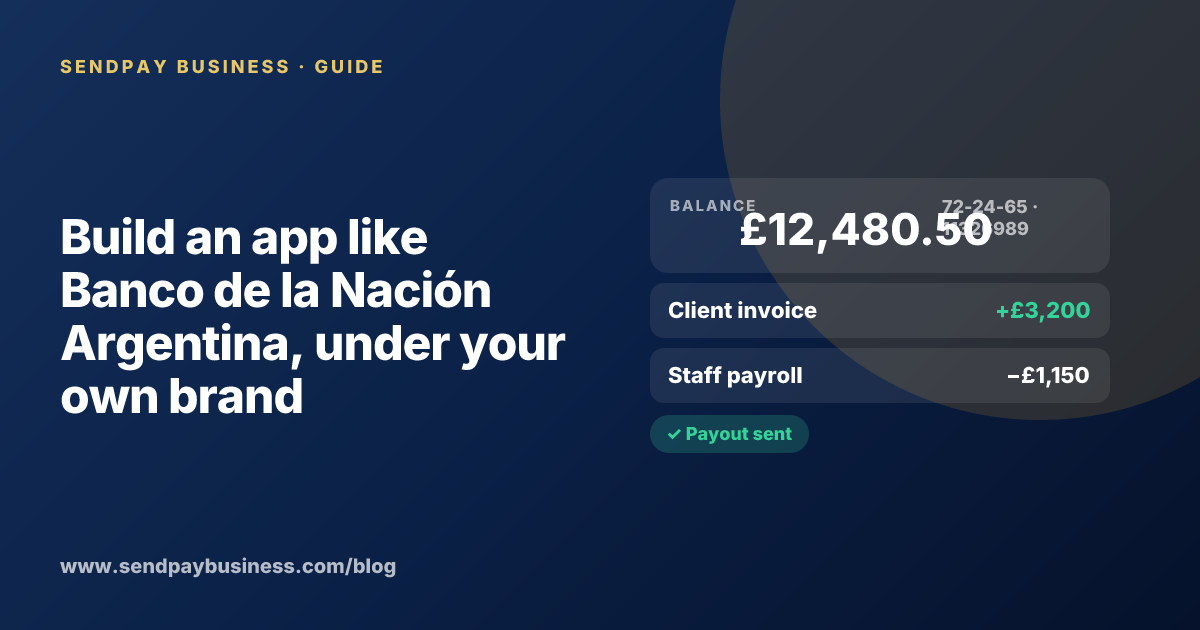 A founder planning a digital account app with a branded card like Banco de la Nación Argentina