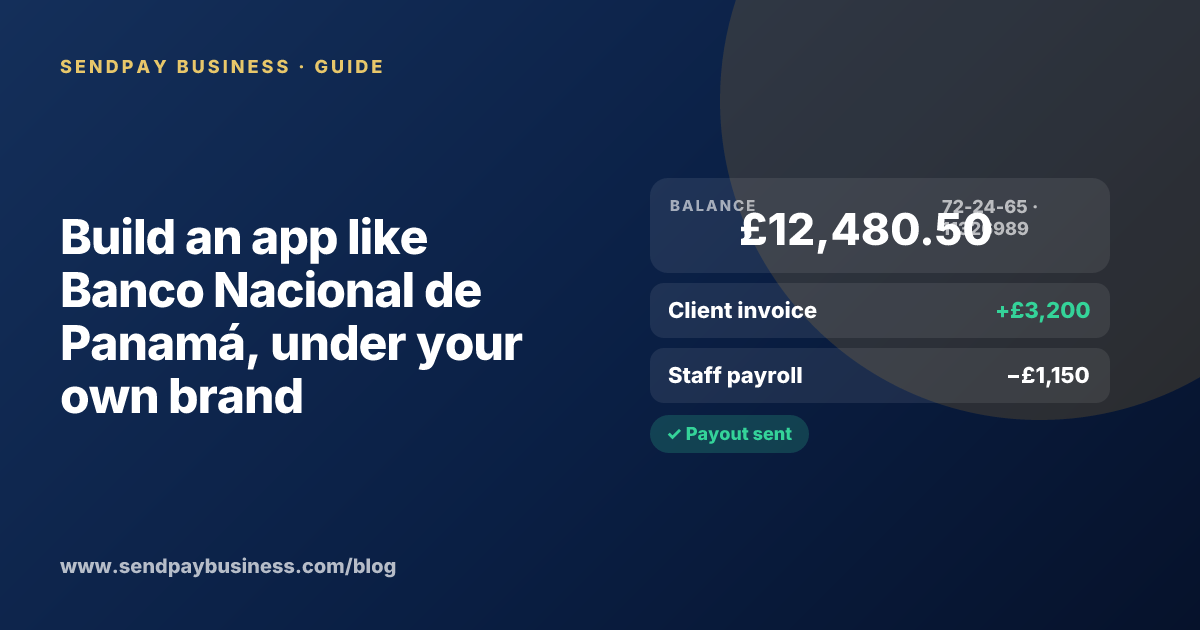 A founder planning a digital account app with a branded card like Banco Nacional de Panamá