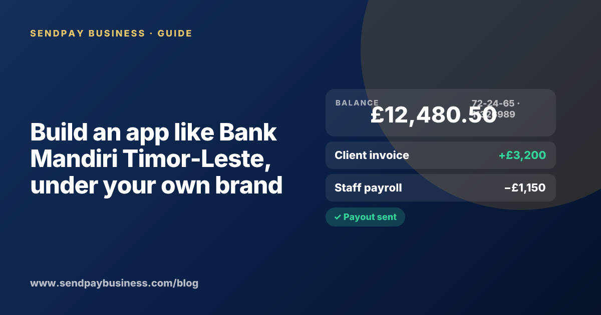 A founder planning a digital account app with a branded card like Bank Mandiri Timor-Leste
