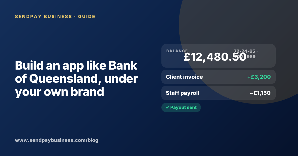 A founder planning a digital account app with a branded card like Bank of Queensland