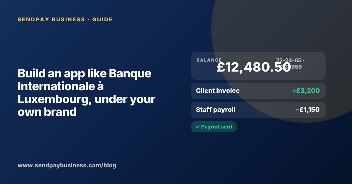 A founder planning a digital account app with a branded card like Banque Internationale à Luxembourg
