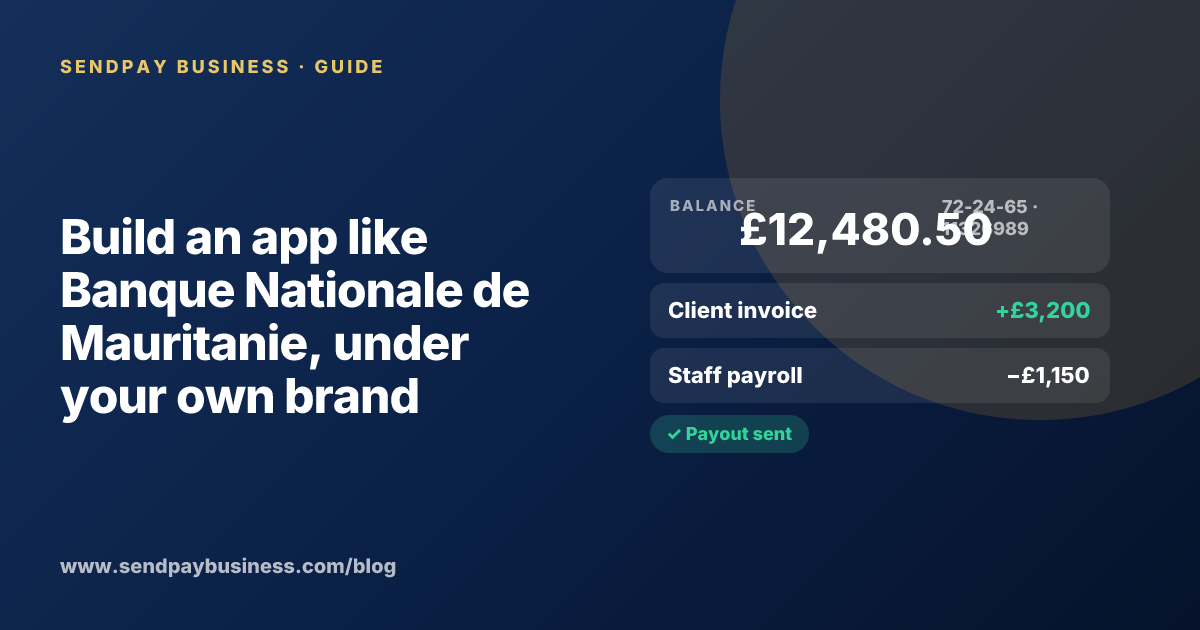 A founder planning a digital account app with a branded card like Banque Nationale de Mauritanie
