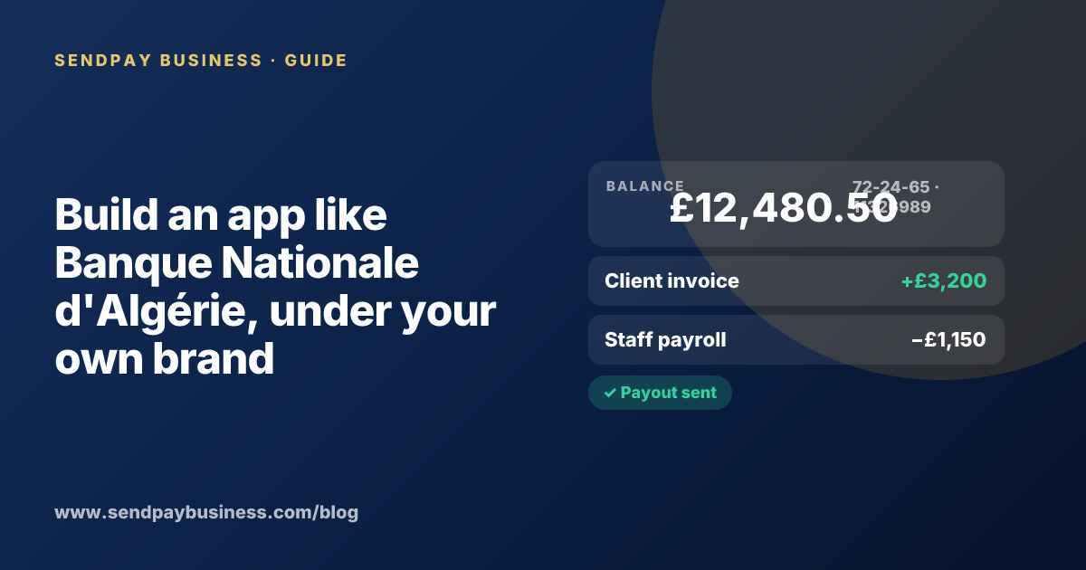 A founder planning a digital account app with a branded card like Banque Nationale d'Algérie