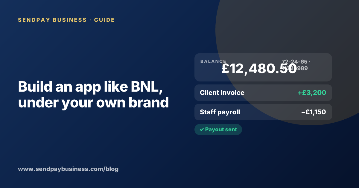 A founder planning a digital account app with a branded card like BNL