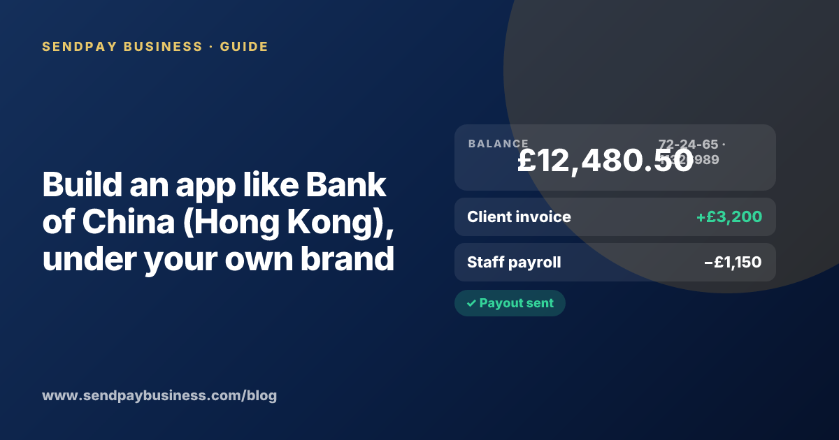 A founder planning a digital account app with a branded card like Bank of China (Hong Kong)