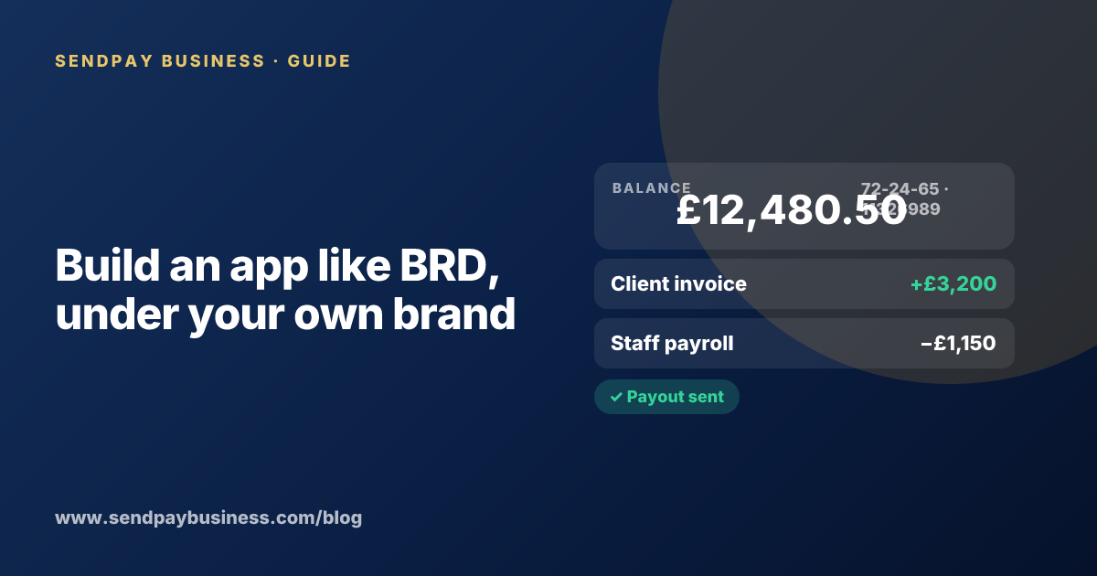 A founder planning a digital account app with a branded card like BRD