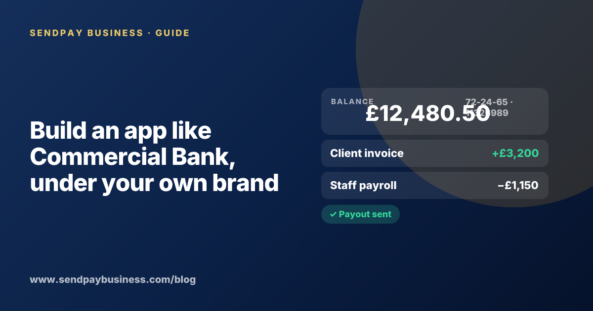 A founder planning a digital account app with a branded card like Commercial Bank