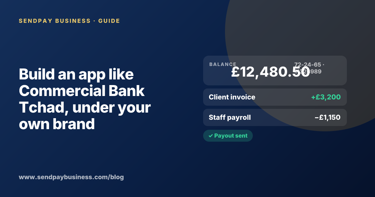 A founder planning a digital account app with a branded card like Commercial Bank Tchad