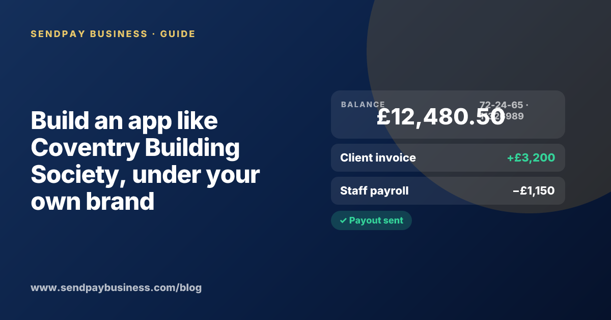 A founder planning a digital account app with a branded card like Coventry Building Society