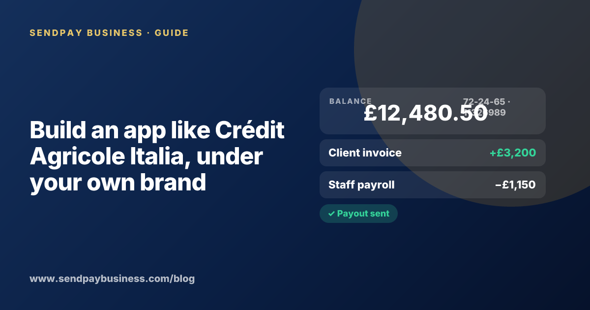 A founder planning a digital account app with a branded card like Crédit Agricole Italia