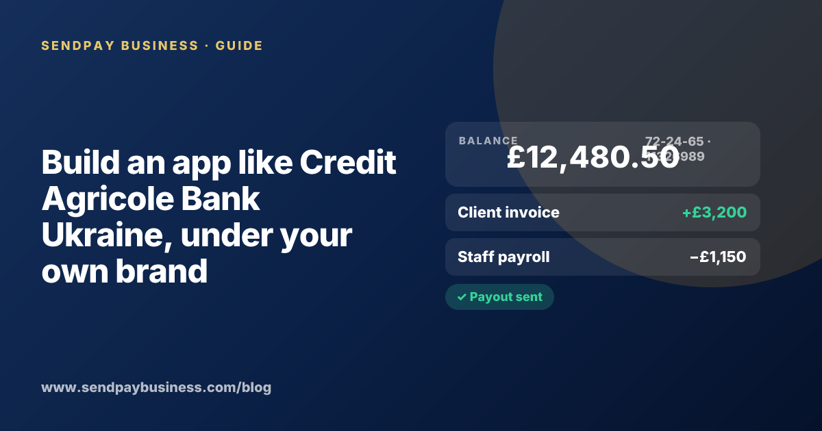 A founder planning a digital account app with a branded card like Credit Agricole Bank Ukraine