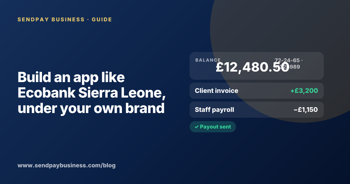 A founder planning a digital account app with a branded card like Ecobank Sierra Leone