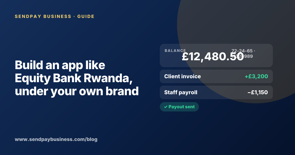 A founder planning a digital account app with a branded card like Equity Bank Rwanda