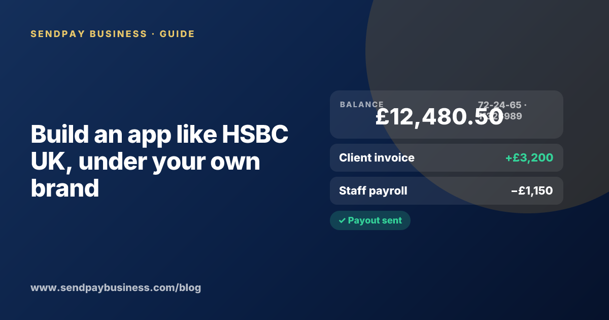 A founder planning a digital account app with a branded card like HSBC UK