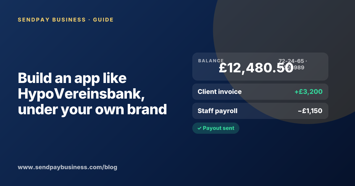 A founder planning a digital account app with a branded card like HypoVereinsbank