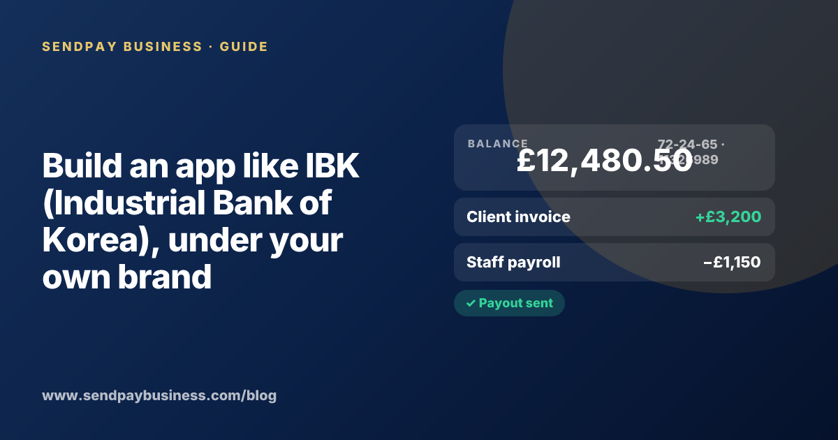 A founder planning a digital account app with a branded card like IBK (Industrial Bank of Korea)