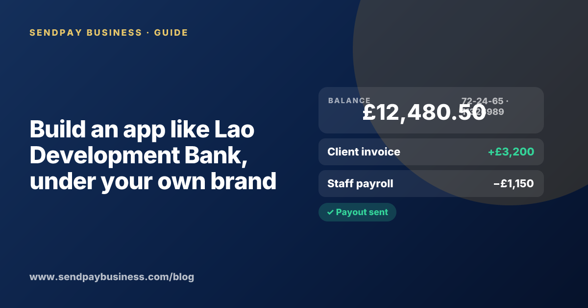 A founder planning a digital account app with a branded card like Lao Development Bank