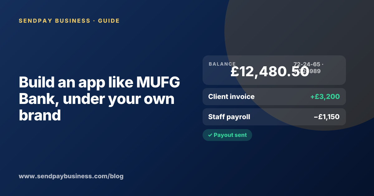 A founder planning a digital account app with a branded card like MUFG Bank