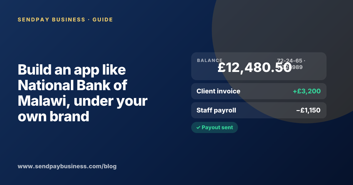 A founder planning a digital account app with a branded card like National Bank of Malawi