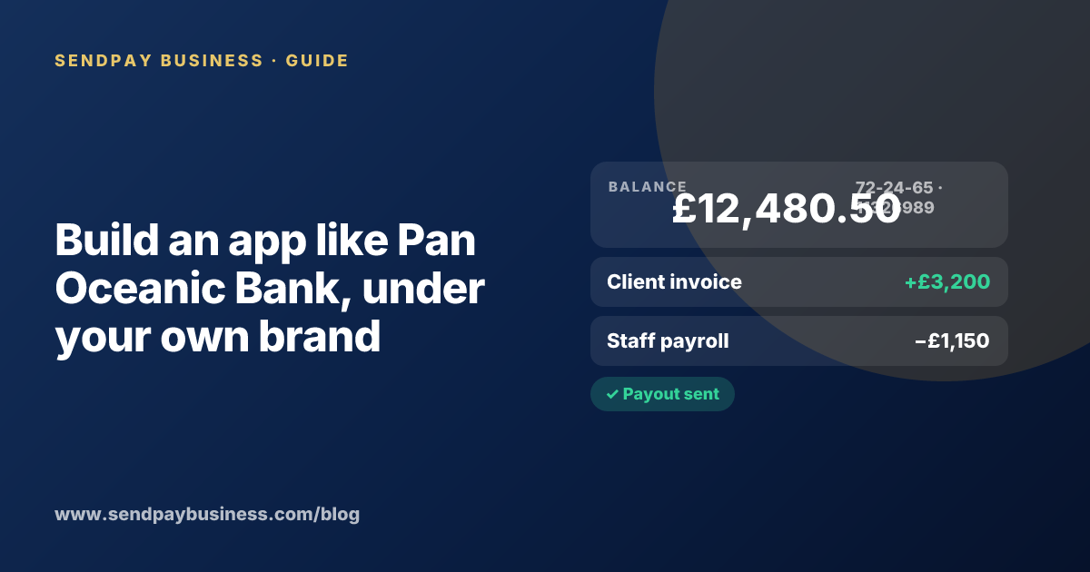 A founder planning a digital account app with a branded card like Pan Oceanic Bank