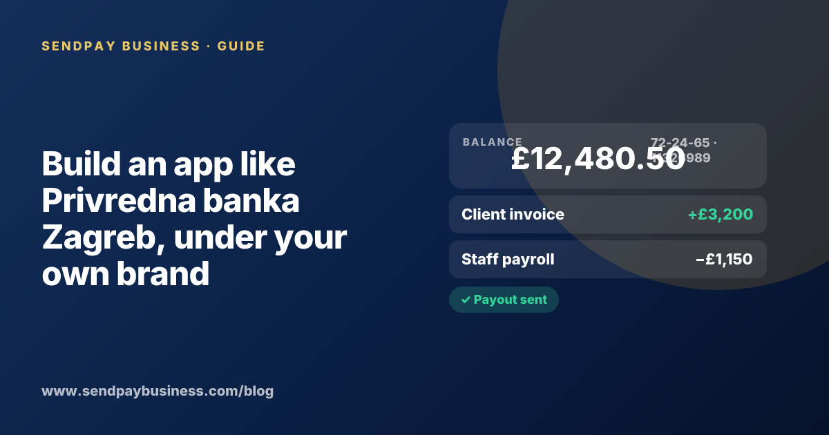 A founder planning a digital account app with a branded card like Privredna banka Zagreb