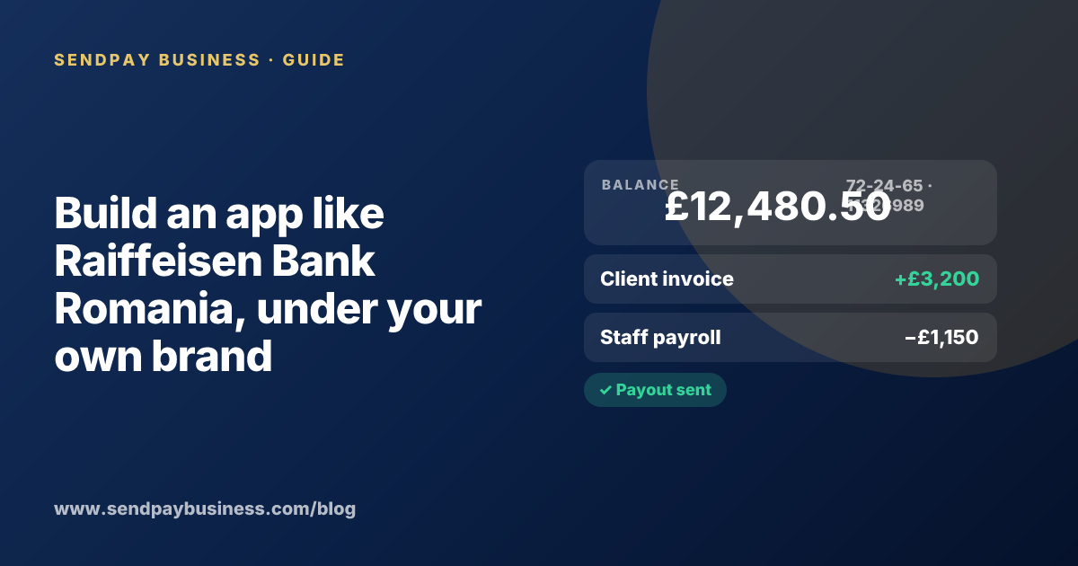 A founder planning a digital account app with a branded card like Raiffeisen Bank Romania