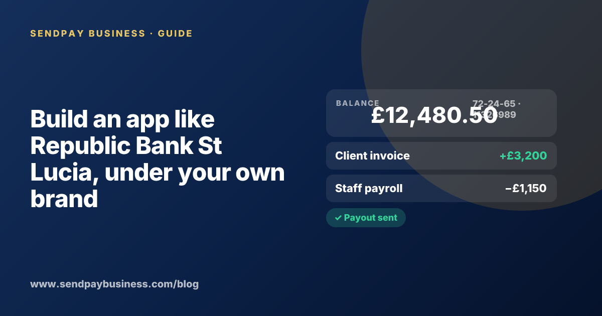 A founder planning a digital account app with a branded card like Republic Bank St Lucia