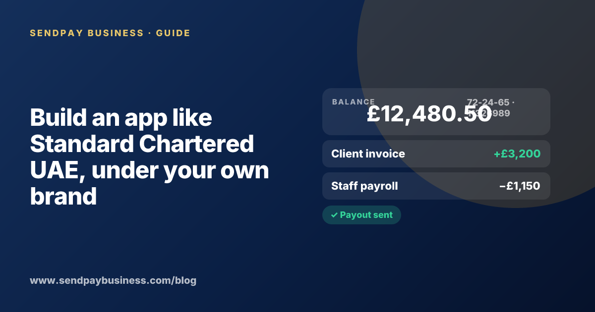 A founder planning a digital account app with a branded card like Standard Chartered UAE