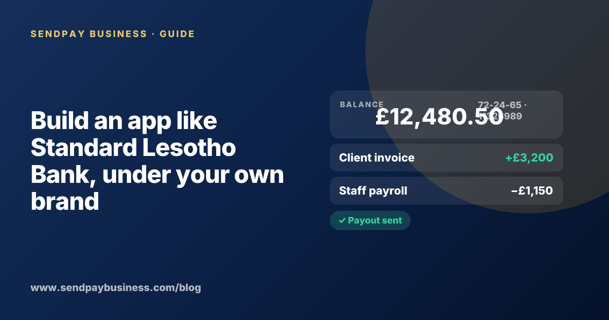 A founder planning a digital account app with a branded card like Standard Lesotho Bank