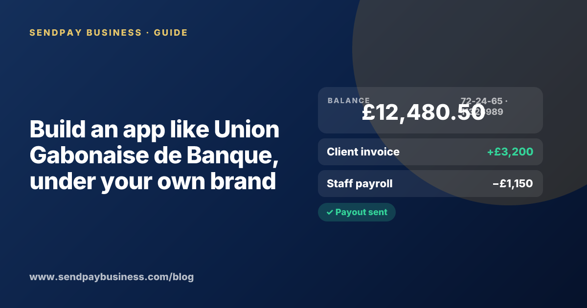 A founder planning a digital account app with a branded card like Union Gabonaise de Banque