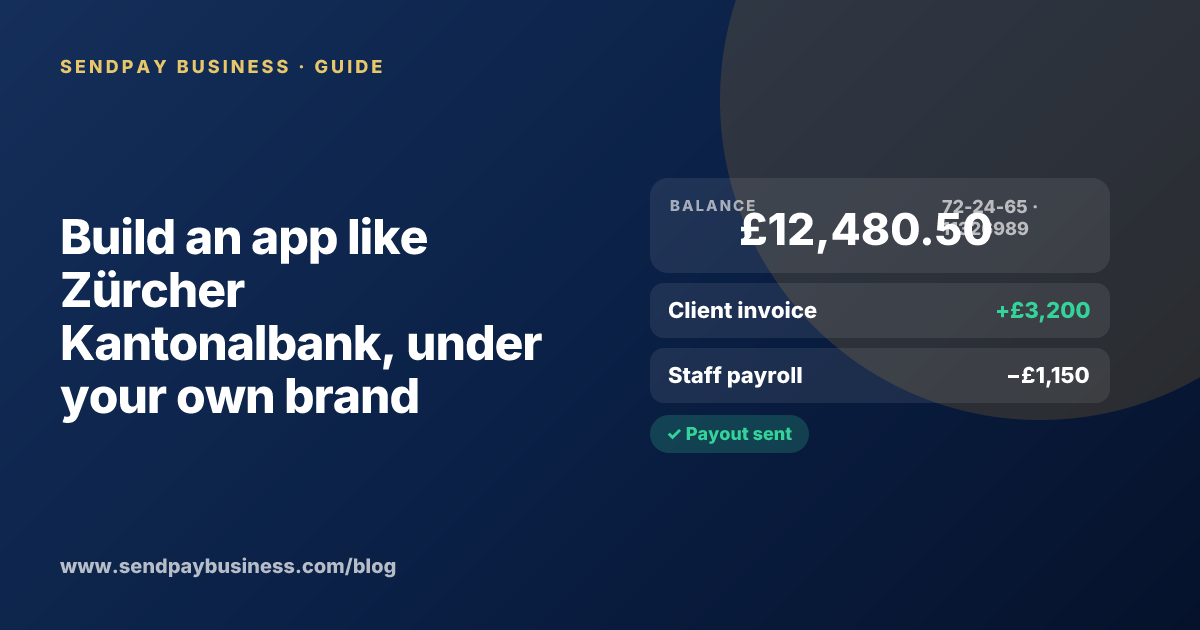 A founder planning a digital account app with a branded card like Zürcher Kantonalbank