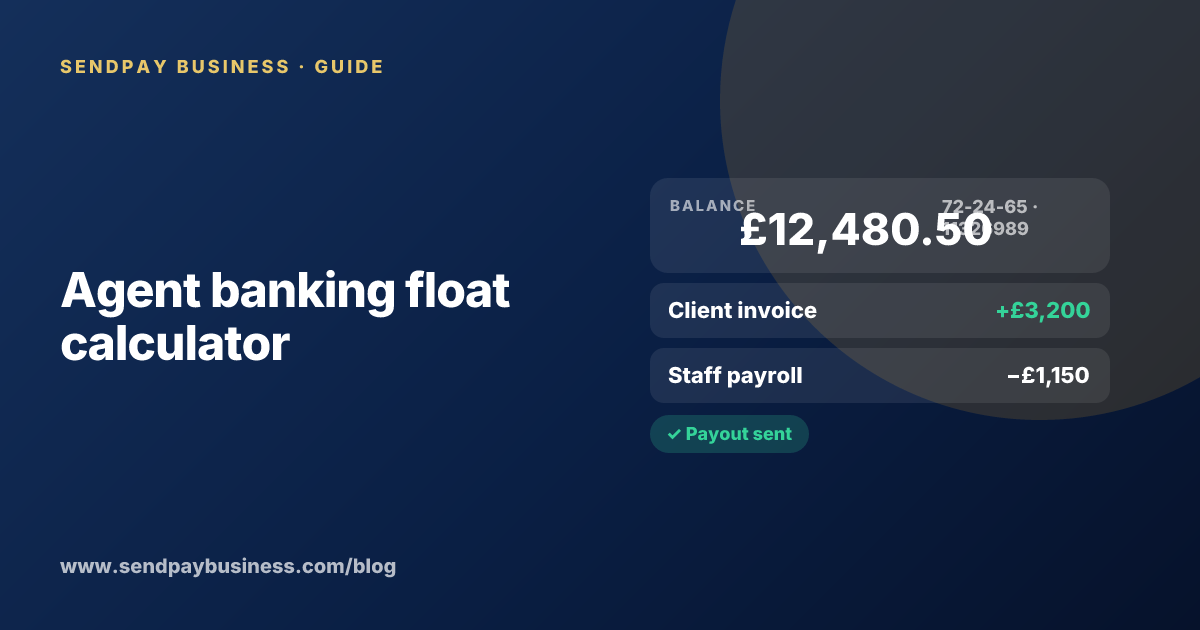 Agent banking float calculator