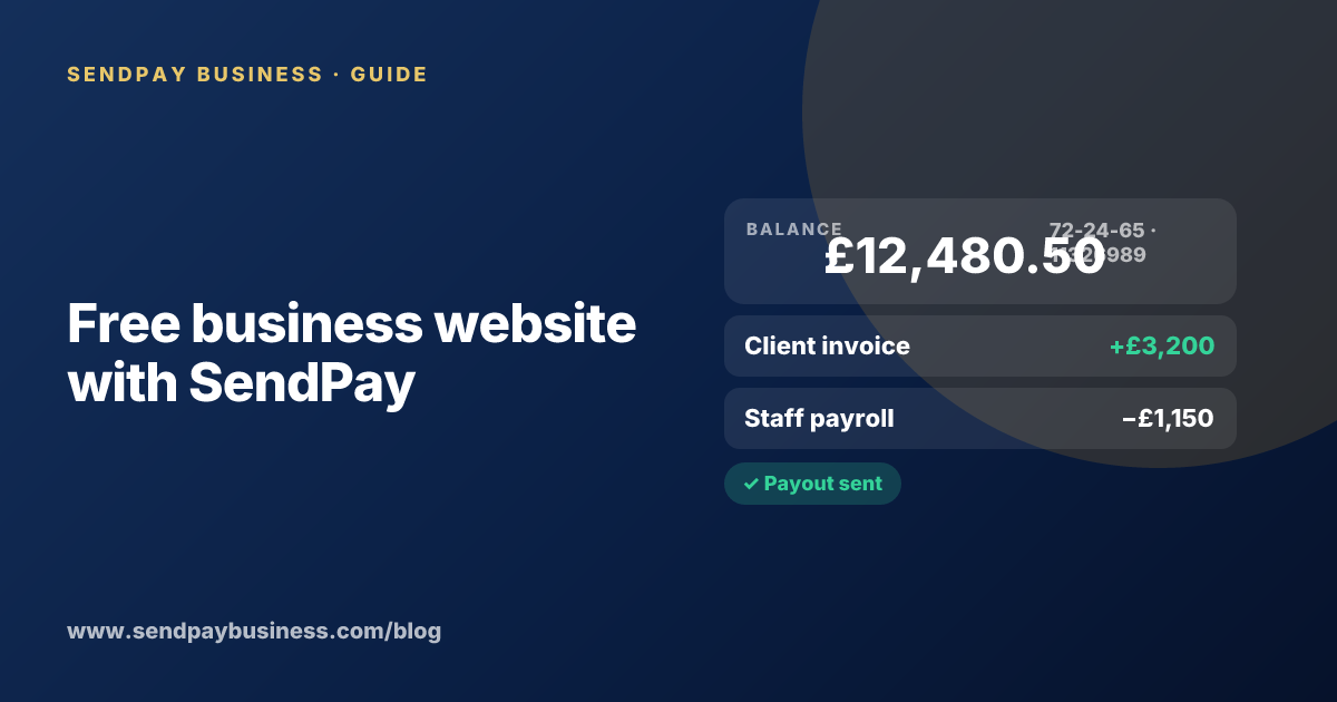 Free business website with SendPay